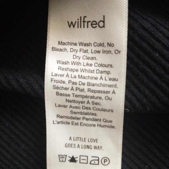 Wilfred Ines Long-Sleeve Ribbed Knit Stretch Midi Dress in Black - Picture 10 of 13